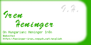 iren heninger business card